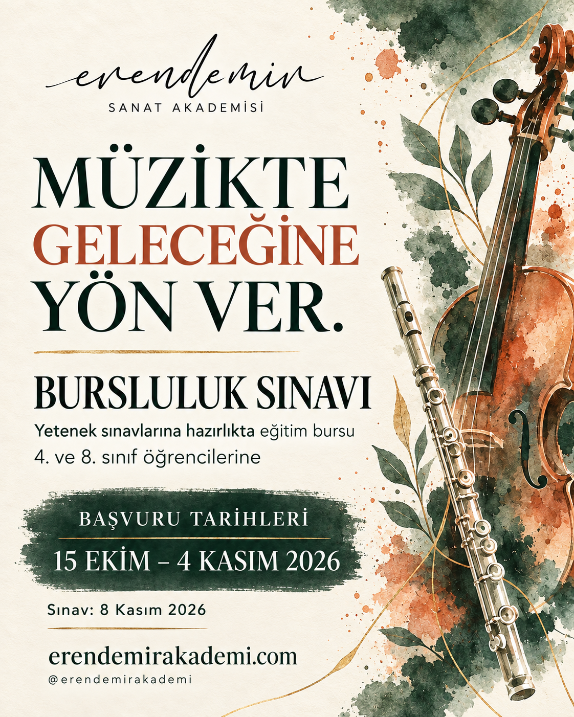 Eren Demir Sanat Akademisi 2026 bursluluk sınavı duyurusu